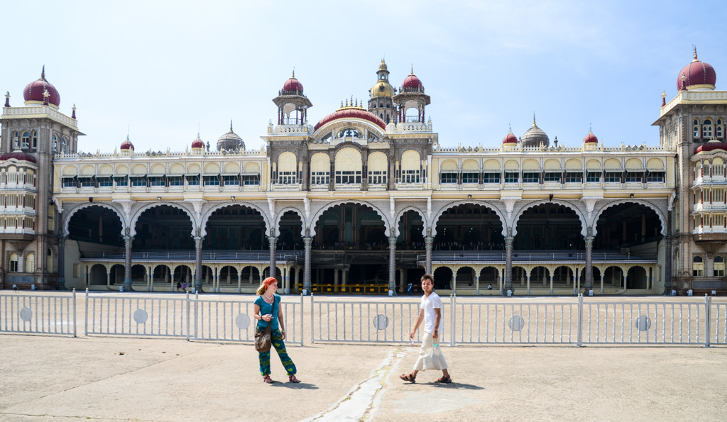 The much-hyped Maharaja's Palace in Mysore looked like a series of truck bays from the front. Witness the splendor! Security and ticketing is extra annoying here, too.