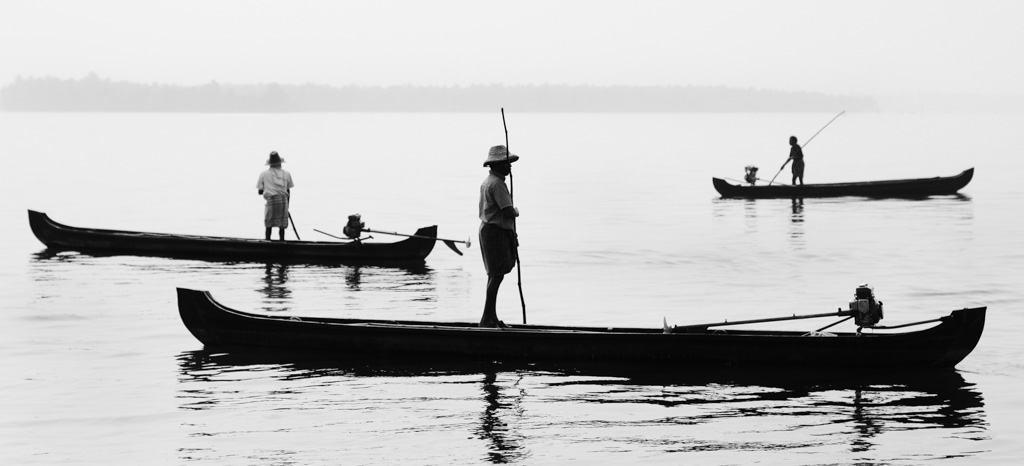Fishermen on the backwaters.