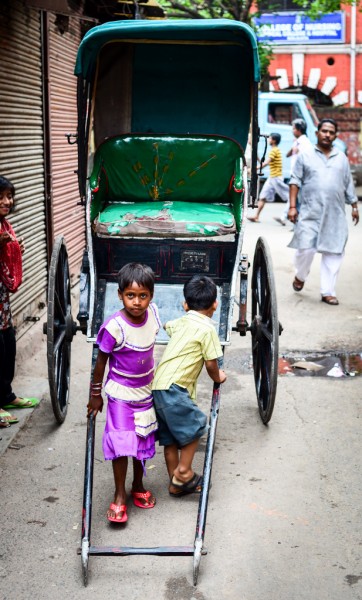 Kolkata is one of the few remaining places you'll find manually-pulled rickshaws in regular use.
