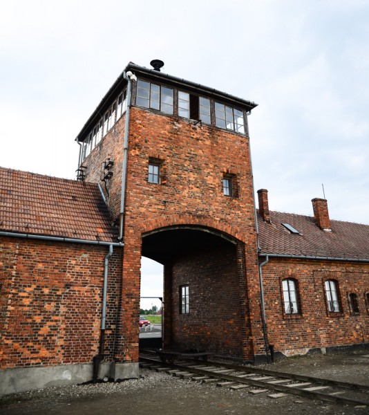 The "Gate of Death" as viewed from the interior of Birkenau.