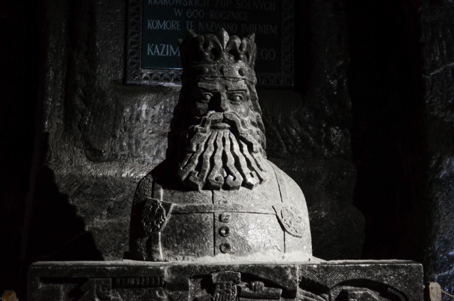 A salt statue of Casimir III the Great, Poland's King from 1333-1370.