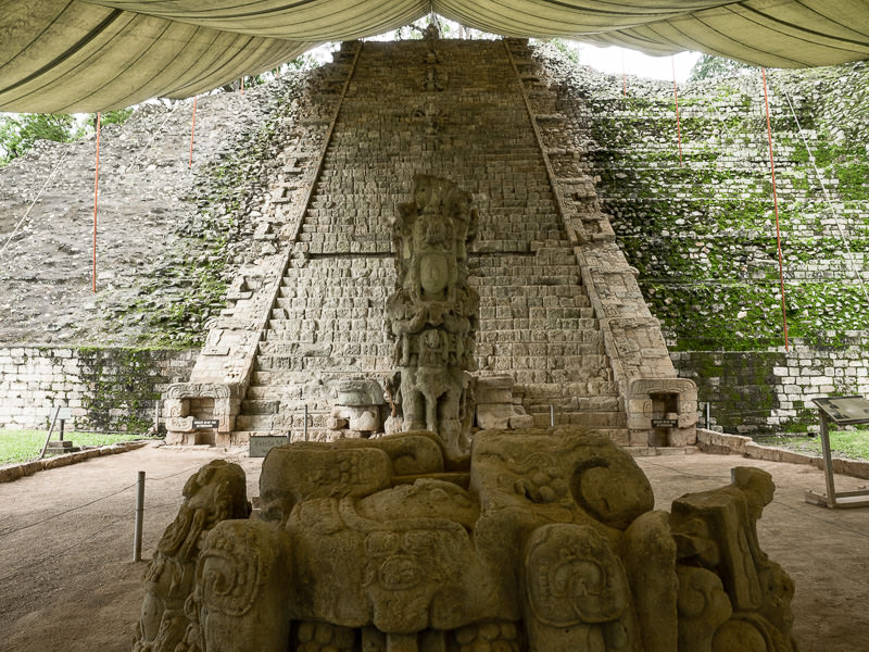 Hieroglyphic stairway at Copan, Honduras' Mayan ruins. GreatDistances / Matt Wicks