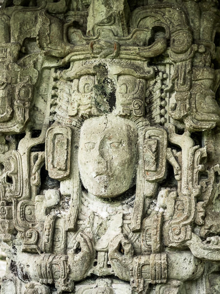 Detail: Estela N at the Mayan Ruins of Copán, Honduras. GreatDistances / Matt Wicks
