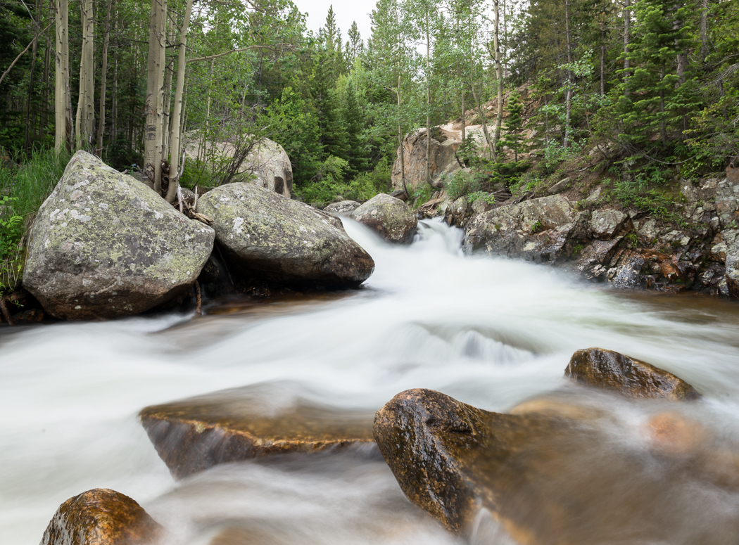 a stream downhill from Alberta Falls. Rocky Mountain National Park. GreatDistances / Matt Wicks