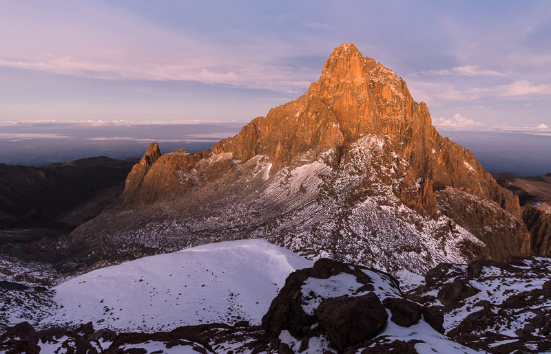 Climbing Mount Kenya: Batian at sunrise from Point Lenana - GreatDistances / Matt Wicks