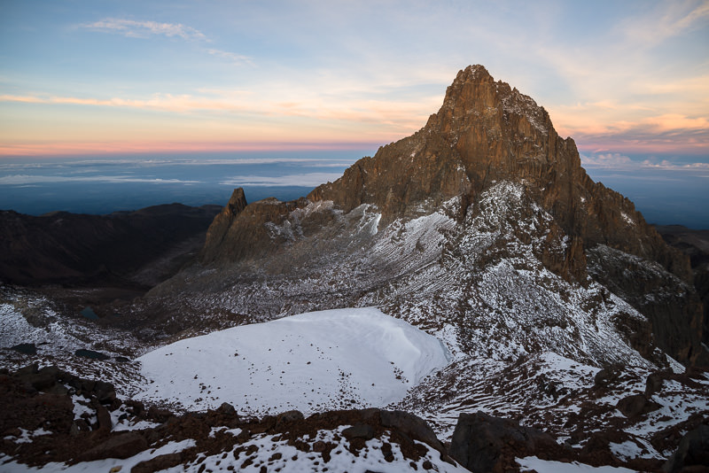 Climbing Mount Kenya: Batian at sunrise from Point Lenana. GreatDistances / Matt Wicks